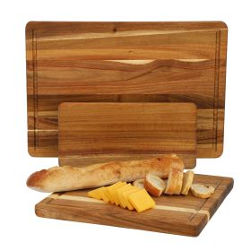 MegaChef 3 Piece Acacia Wood Cutting, Prep and Serving Boards