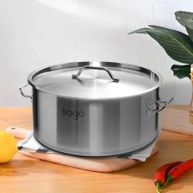 SOGA 17L Top Grade Thick Stainless Steel Stock Pot 18/10