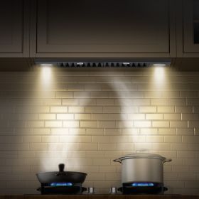 30in Built-in Range Hood Insert Vent Hood 800CFM Gesture & Touch Control (Option: silver)